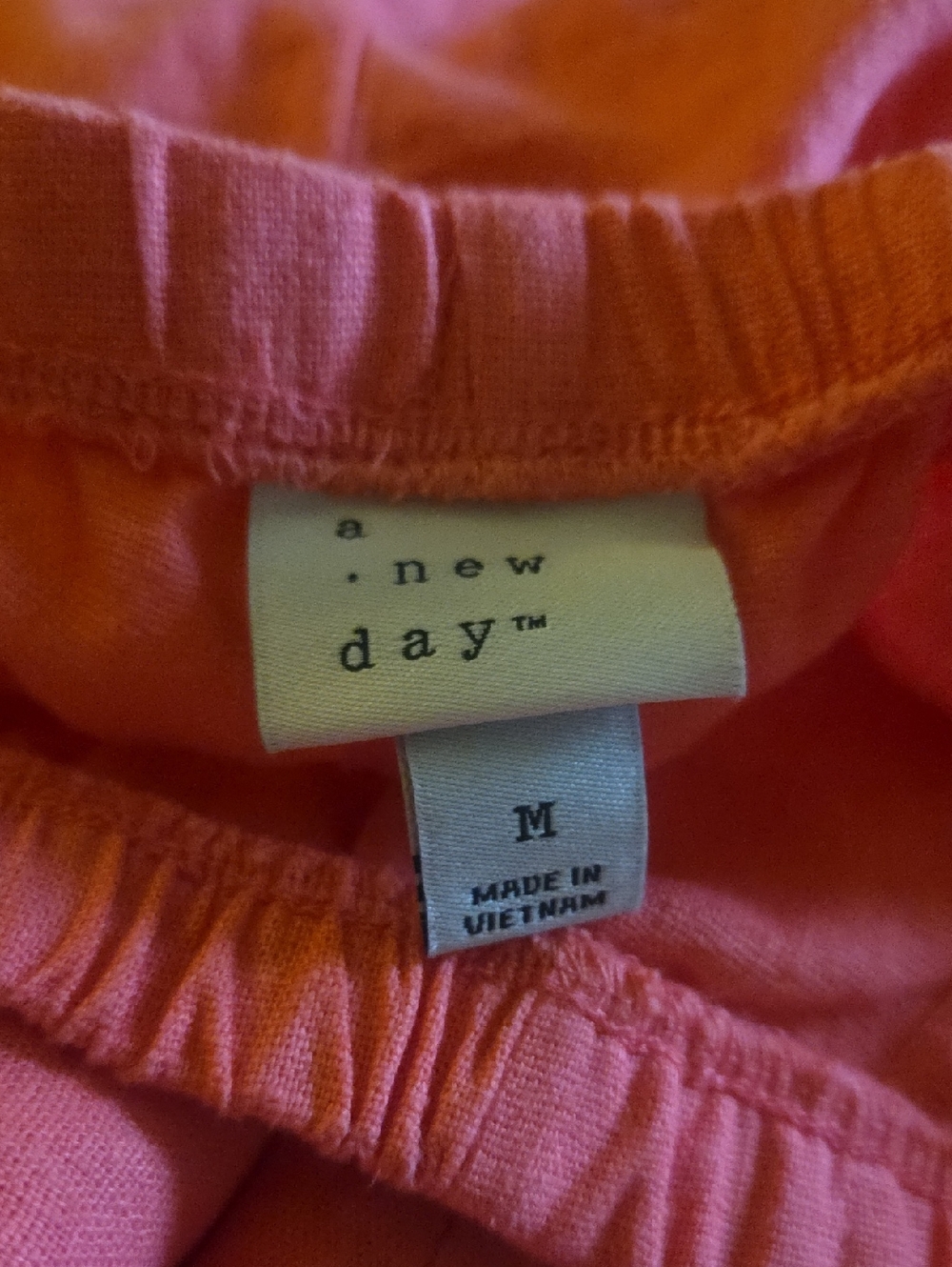 a new day Coral Pink Wide-Leg Drawstring Linen Blend High Waist Pants - Picture 4 of 7